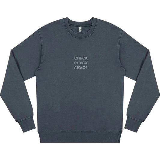 "Check Check Chaos" Unisex Loose-Fit Sweatshirt